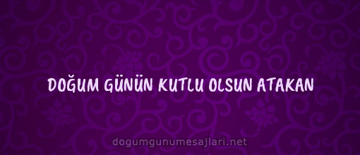 DOĞUM GÜNÜN KUTLU OLSUN ATAKAN