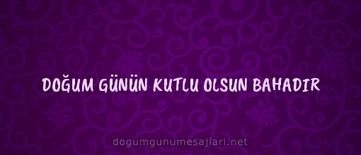 DOĞUM GÜNÜN KUTLU OLSUN BAHADIR