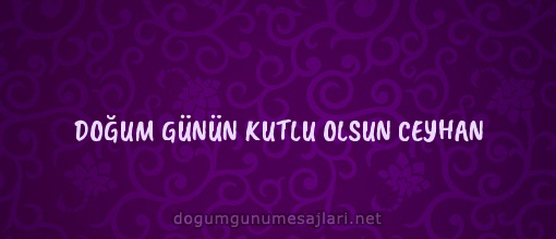 DOĞUM GÜNÜN KUTLU OLSUN CEYHAN