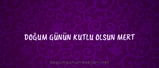 DOĞUM GÜNÜN KUTLU OLSUN MERT