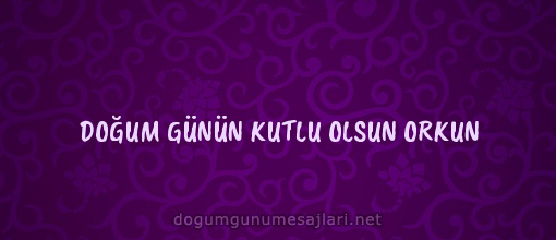 DOĞUM GÜNÜN KUTLU OLSUN ORKUN