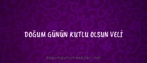 DOĞUM GÜNÜN KUTLU OLSUN VELİ