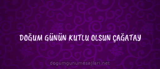 DOĞUM GÜNÜN KUTLU OLSUN ÇAĞATAY