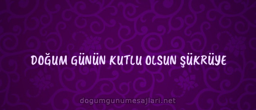 DOĞUM GÜNÜN KUTLU OLSUN ŞÜKRÜYE