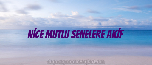 NİCE MUTLU SENELERE AKİF