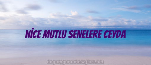 NİCE MUTLU SENELERE CEYDA