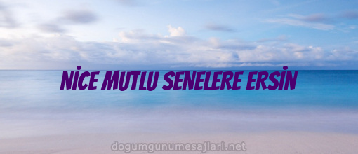 NİCE MUTLU SENELERE ERSİN