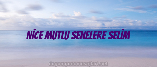 NİCE MUTLU SENELERE SELİM