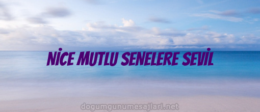 NİCE MUTLU SENELERE SEVİL