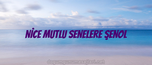 NİCE MUTLU SENELERE ŞENOL