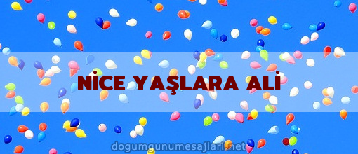 NİCE YAŞLARA ALİ