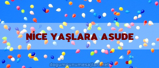 NİCE YAŞLARA ASUDE