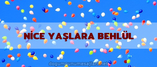 NİCE YAŞLARA BEHLÜL