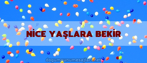 NİCE YAŞLARA BEKİR