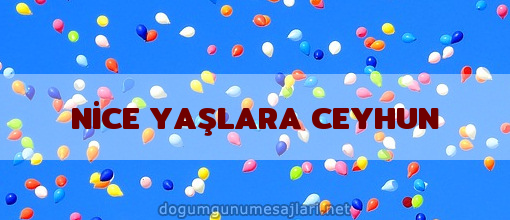 NİCE YAŞLARA CEYHUN