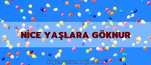 NİCE YAŞLARA GÖKNUR