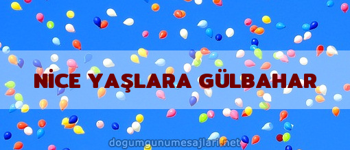 NİCE YAŞLARA GÜLBAHAR