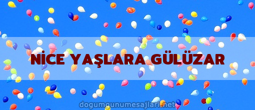 NİCE YAŞLARA GÜLÜZAR