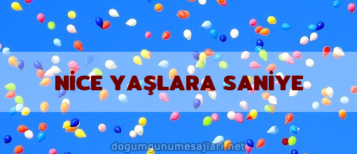 NİCE YAŞLARA SANİYE