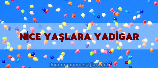 NİCE YAŞLARA YADİGAR