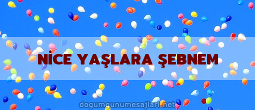 NİCE YAŞLARA ŞEBNEM